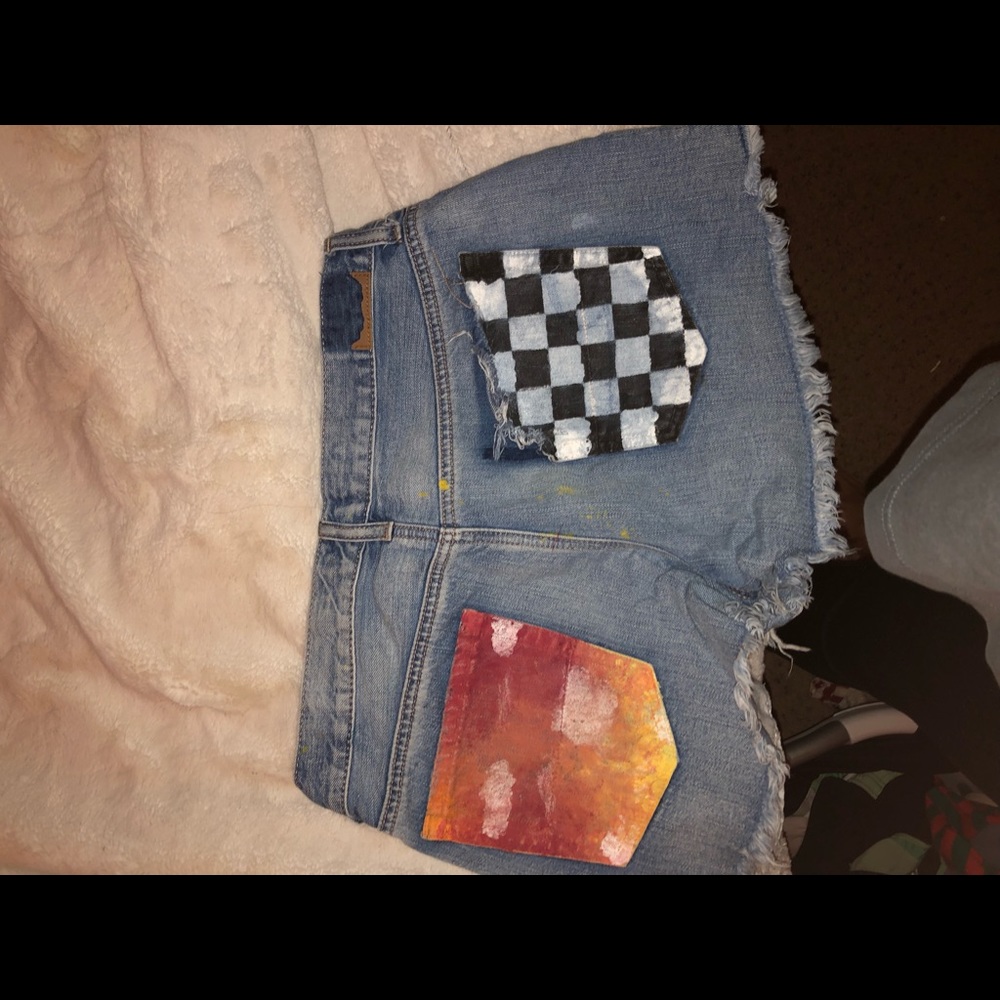 Painted blue shorts
